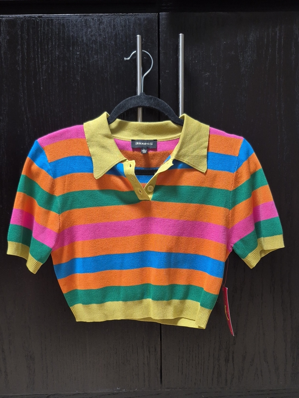 Striped Half Sweater Top SZ L